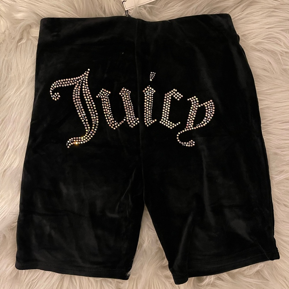 Juicy Couture Black Velvet Biker Shorts